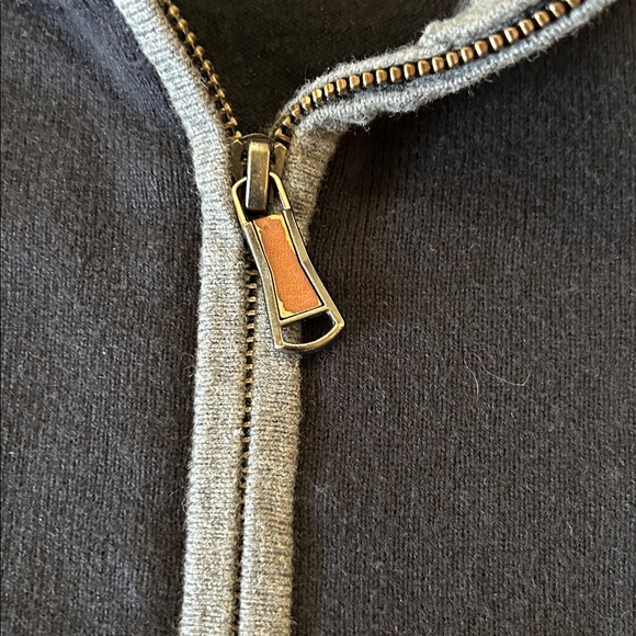 Orvis Men's Medium Black Silk Cashmere Cotton Blend Zip-Up Sweater Lightweight - Picture 3 of 5